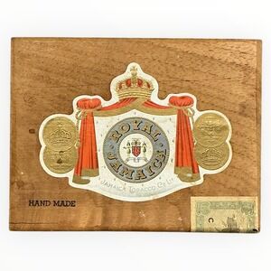 Royal Jamaica Pirates Handmade Wooden Cigar Box Jamaica Tobacco Co Vintage Empty